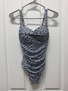Australian Blue & White One-Piece Swimsuit